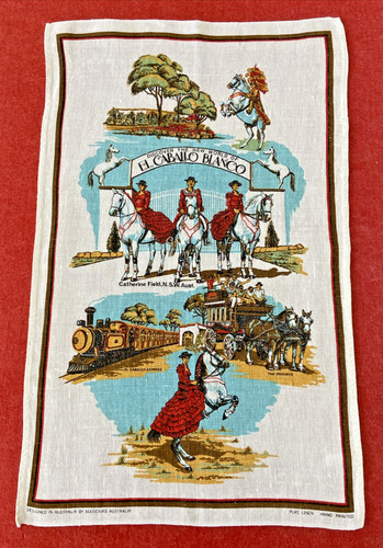 Vintage tea towel caballo - tea, el